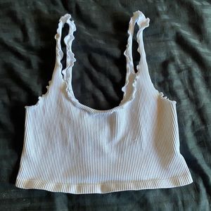 white cropped tank